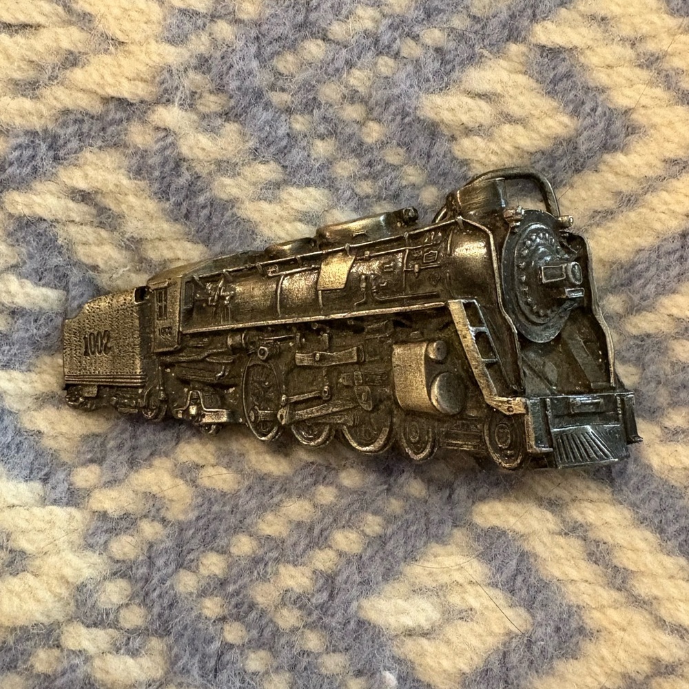 Vintage Bergamot Brass Works Locomotive 1002 Steam Train Belt Buckle 1970s